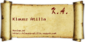 Klausz Atilla névjegykártya